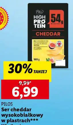 Lidl Pilos Ser cheddar wysokobiałkowy w plastrach oferta