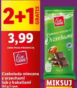 Lidl Fin Carré Czekolada mleczna z orzechami lub z bakaliami 100g oferta