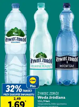 Lidl Żywiec Zdrój Woda żródlana 1,5 L/1 but. oferta