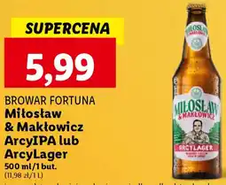 Lidl Browar Fortuna Milosław & Maktowicz ArcyIPA lub ArcyLager 500ml oferta
