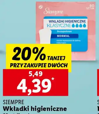 Lidl Sempre Wkładki higieniczne oferta