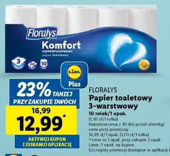 Lidl Floralys Papier toaletowy 3-warstwowy 10 rolek oferta