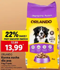 Lidl Orlando Karma sucha dla psa z jagnięciną i ryźem 3 kg oferta