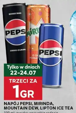 Stokrotka Optima Napój Pepsi, Mirinda, Mountain Dew, Lipton Ice Tea 330 ml oferta