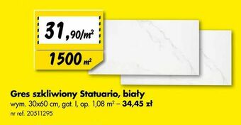 Bricoman Gres szkliwiony Statuario, biały oferta