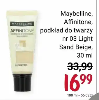 Rossmann Maybelline, Affinitone, podkład do twarzy nr 03 Light Sand Beige 30 ml oferta