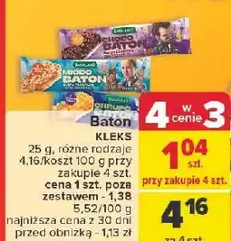 Carrefour Baton zbożowy z miodem i białą czekoladą Bakalland oferta