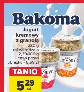 Carrefour Jogurt malinowy z granolą Bakoma Kremowy oferta