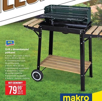 Makro Grill z drewnianymi półkami oferta