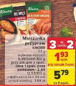 Carrefour Przyprawa do złotego kurczaka Knorr oferta