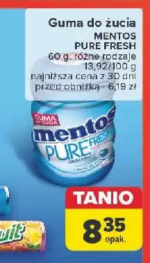 Carrefour Guma do żucia fresh mint Mentos Pure Fresh oferta
