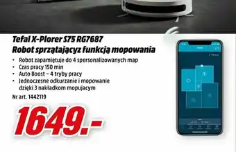 Media Markt Tefal X-Plorer S75 RG7687 Robot sprzątającyz funkcją mopowania oferta