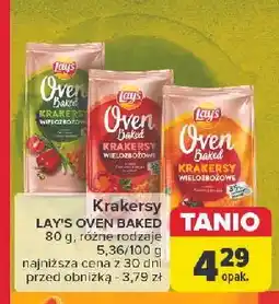 Carrefour Krakersy wielozbożowe papryka, zielona cebulka i pomidor Lay's Oven Baked (Prosto Z Pieca) oferta
