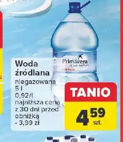 Carrefour Woda niegazowana Primavera oferta