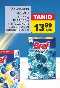 Carrefour Zawieszka do wc morski (chlorowy) Bref Color Aktiv (Wcześniej Blue Active) oferta
