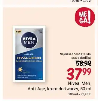 Rossmann Krem przeciwzmarszczkowy do twarzy Nivea Men Hyaluron oferta