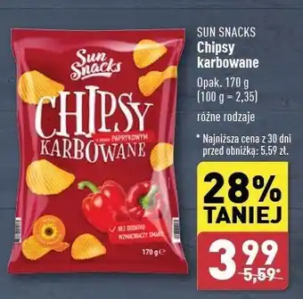 ALDI Chipsy karbowane paprykowe Sun Snacks oferta