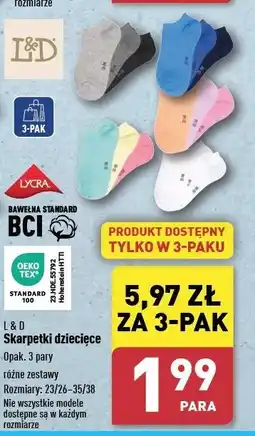 ALDI Skarpetki dziecięce 35/38 Lily & Dan oferta