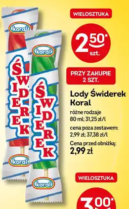 Żabka Lody Świderek Koral 80 ml oferta