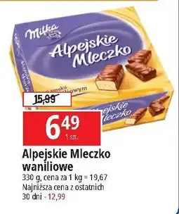 E.Leclerc Czekoladki waniliowe Milka Alpejskie Mleczko oferta