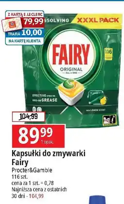 E.Leclerc Tabletki do zmywarki lemon Fairy All In 1 oferta