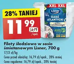 Biedronka Śledź atlantycki w sosie śmietanowym Lisner oferta