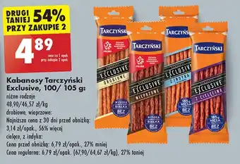 Biedronka Kabanosy wieprzowe Tarczyński Exclusive oferta