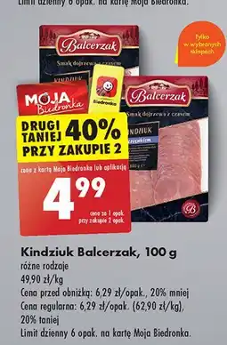 Biedronka Kindziuk z czosnkiem Balcerzak oferta