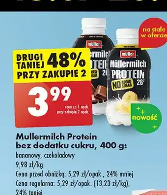 Biedronka Napój mleczny czekoladowy Mullermilch Protein oferta