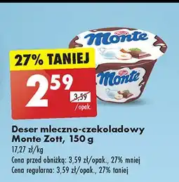 Biedronka Deser mleczno-czekoladowy z orzechami Zott Monte oferta