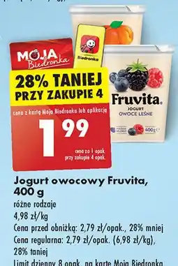 Biedronka Jogurt owoce leśne Fruvita oferta