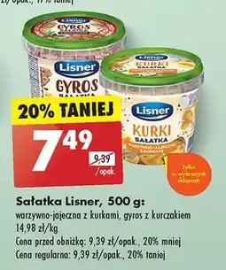 Biedronka Sałatka z kurczakiem gyros Lisner oferta