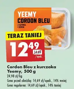 Biedronka Cordon bleu z kurczaka szynką i serem Yeemy oferta