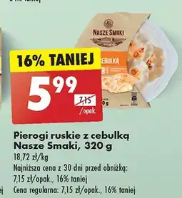 Biedronka Pierogi ruskie z cebulką Nasze Smaki oferta