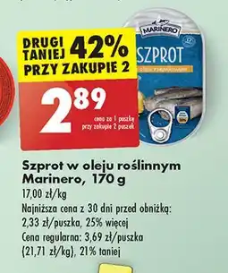 Biedronka Szprot w oleju rzepakowym Marinero oferta