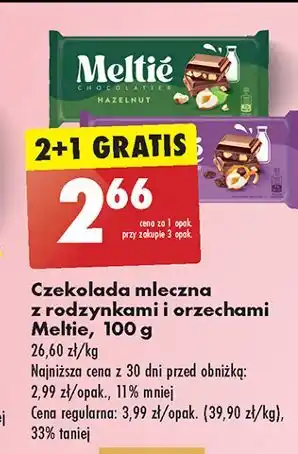 Biedronka Czekolada mleczna z kruszonymi orzechami laskowymi Meltie oferta