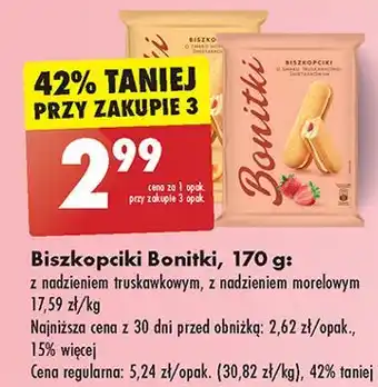 Biedronka Biszkopciki truskawkowe Bonitki oferta