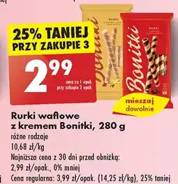 Biedronka Rurki z kremem czekoladowym Bonitki oferta