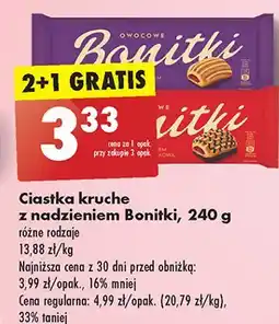 Biedronka Ciasteczka kruche z nadzieniem owocowym Bonitki oferta
