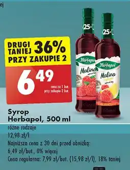 Biedronka Syrop malina z cytryną Herbapol oferta