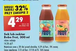 Biedronka Sok jabłko, marchewka i morela Bobo Frut oferta