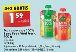 Biedronka Mus jabłko-banan Vital Fresh oferta