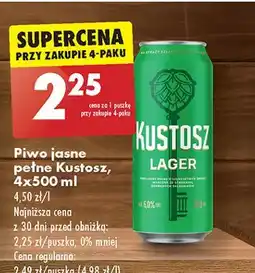 Biedronka Piwo Kustosz Lager oferta