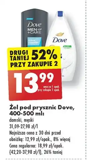 Biedronka Żel pod prysznic clean comfort Dove Men+Care oferta