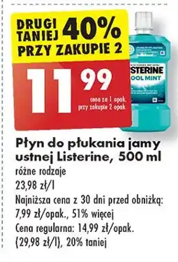 Biedronka Płyn do płukania ust Listerine Cool Mint oferta