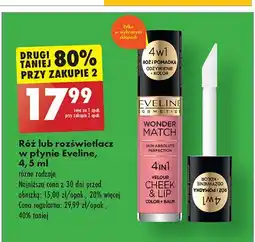 Biedronka Róż i pomadka do ust Eveline Wonder Match oferta