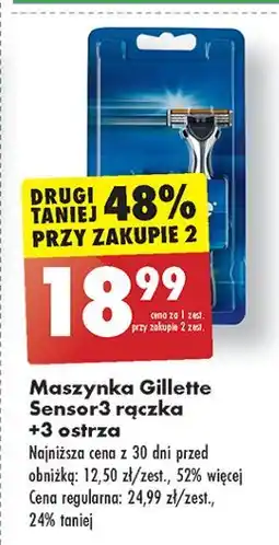 Biedronka Maszynka do golenia + 3 wkłady Gillette Sensor oferta