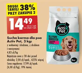 Biedronka Karma dla psa z wołowiną i drobiem Activ Pet oferta