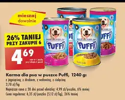 Biedronka Karma dla psa z cielęciną Puffi oferta