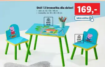 Lidl Stół + 2 krzesełka świnka peppa oferta